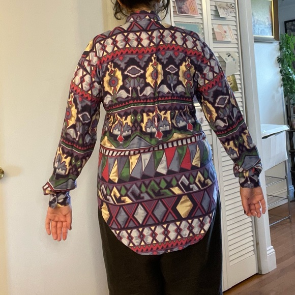 Medium Vintage Lemon Grass long-sleeve button-up shirt. - Picture 7 of 9